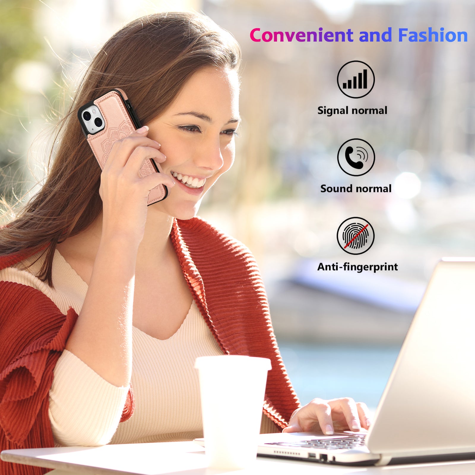 For iPhone 14 Plus Cell Phone Case Imprinted Mandala Flower PU Leather+TPU Back Shell - Rose Gold For iPhone 14 Plus Cell Phone Case Imprinted Mandala Flower PU Leather+TPU Back Shell - Rose Gold